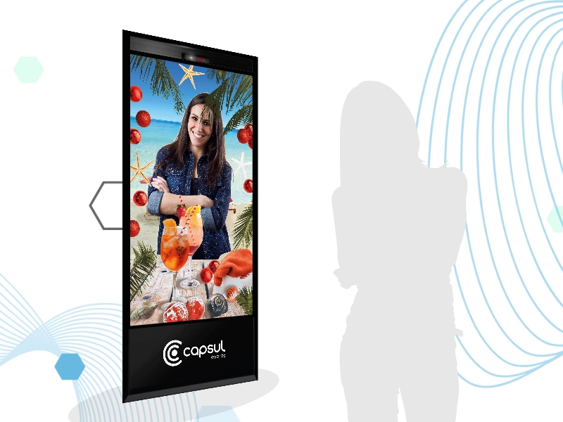 Création d'une illustration sur le thème de noël à la plage divisé en 2 plans pou être utilisé dans un miroir interactif