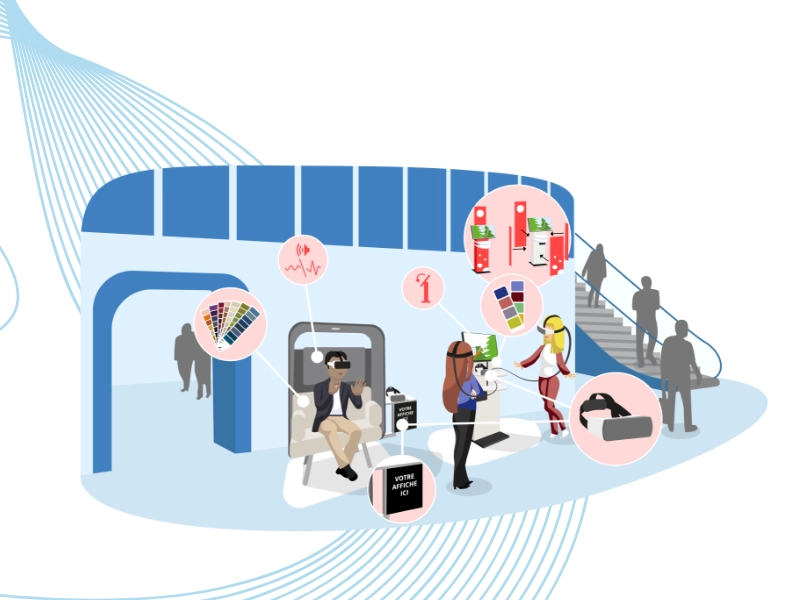 Illustration mettant en situation des produits et service une entreprise évènementielle