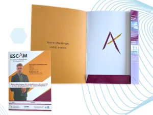 Création d'une pochette cartonnée qui sera remise aux participants de la formation ou lors de rencontre avec des professionnels