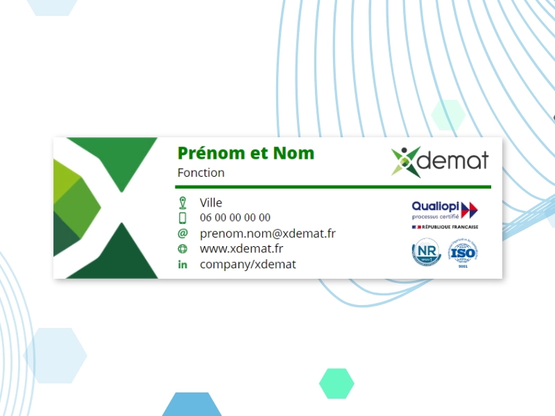 Création d'une signature HTML "gabarit" pour être déclinable pour tout les employés de l'entreprise. Les images sont stockés sur le site internet du client. Un document de prise en main a été transmis, le code a été écrit de manière à être intuitif pour le client