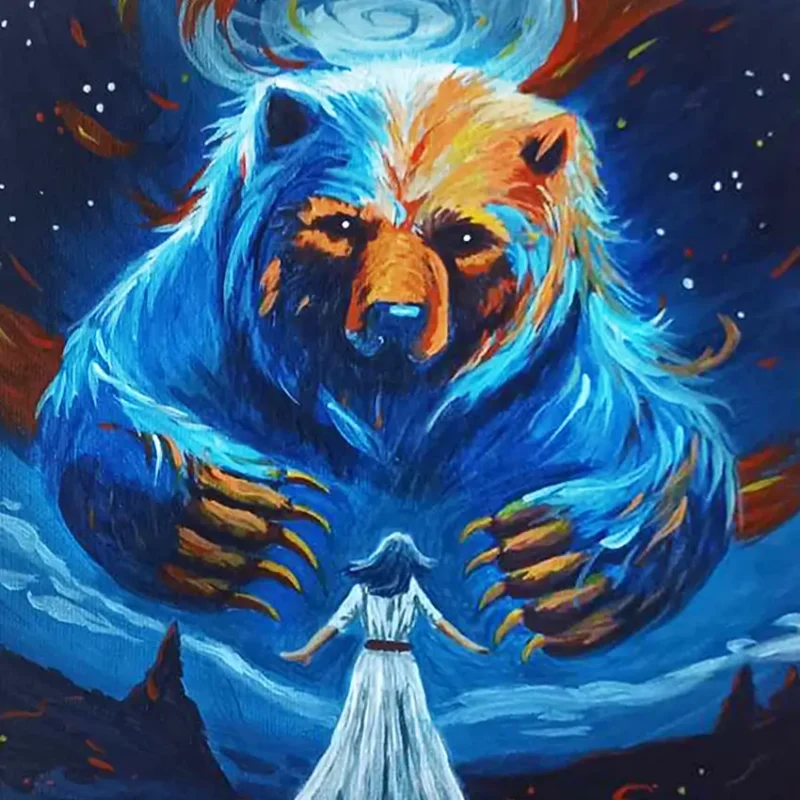 Tableau peinture acrylique Ours