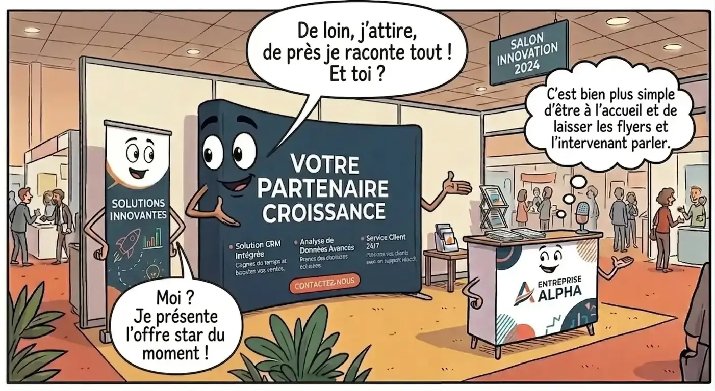 Dialogue entre les supports lors d'un salon évènementiel